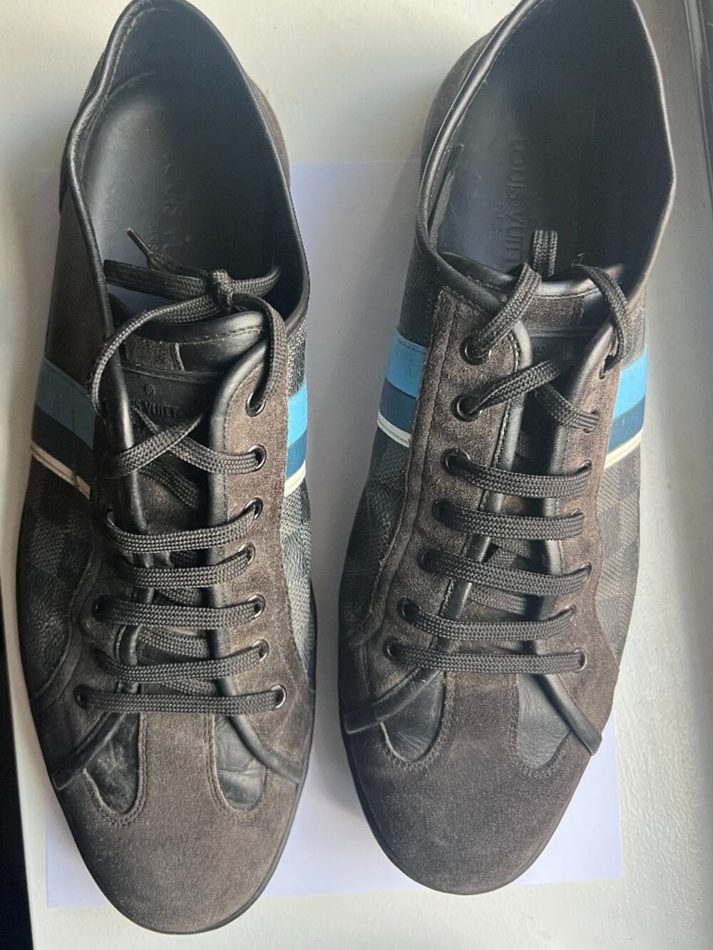 Louis Vuitton Paris Men's Damier Low Top Sneakers Size 10